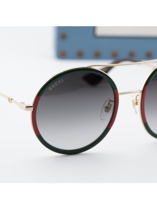 Gucci GG0061S 003 Round Sunglasses - Gold/Green/Red main image 11